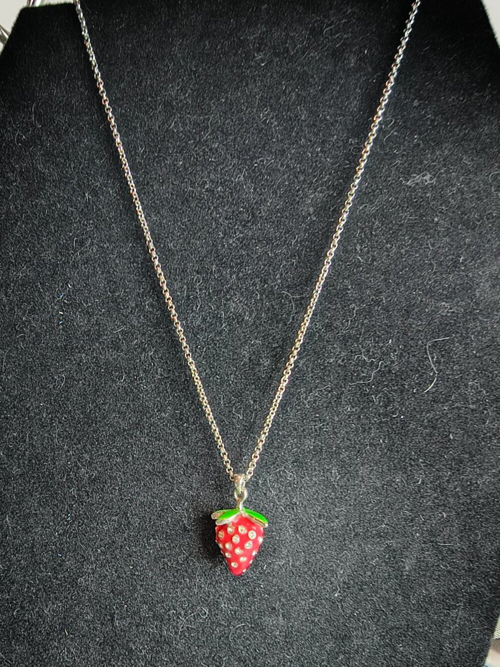 Lia Sofia Rhinestone Strawberry Necklace